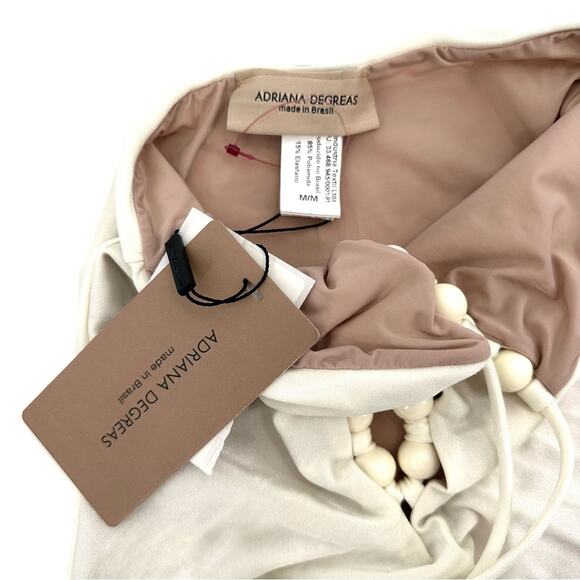 Adriana Degreas Golden Age Solid Halterneck Swimsuit in off white Size M - Picture 5 of 16
